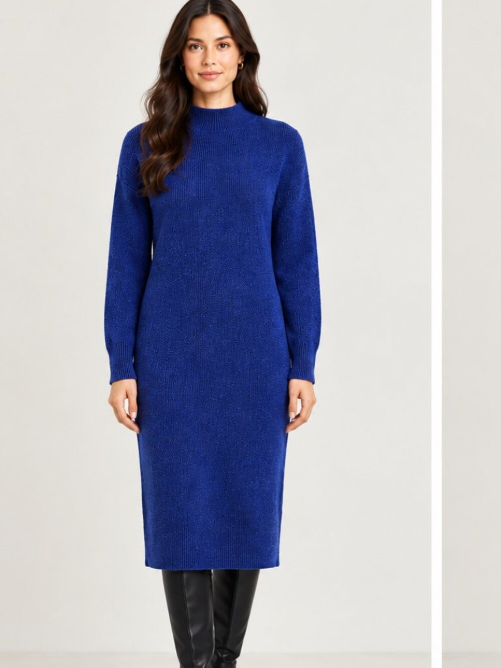 N.Peal London Pristine 100% Cashmere Blue Sweater Dress XS